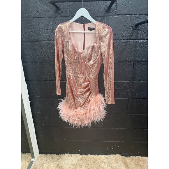 Nadine Merabi Miley Sequins Mini Feather Dress - Picture 4 of 6